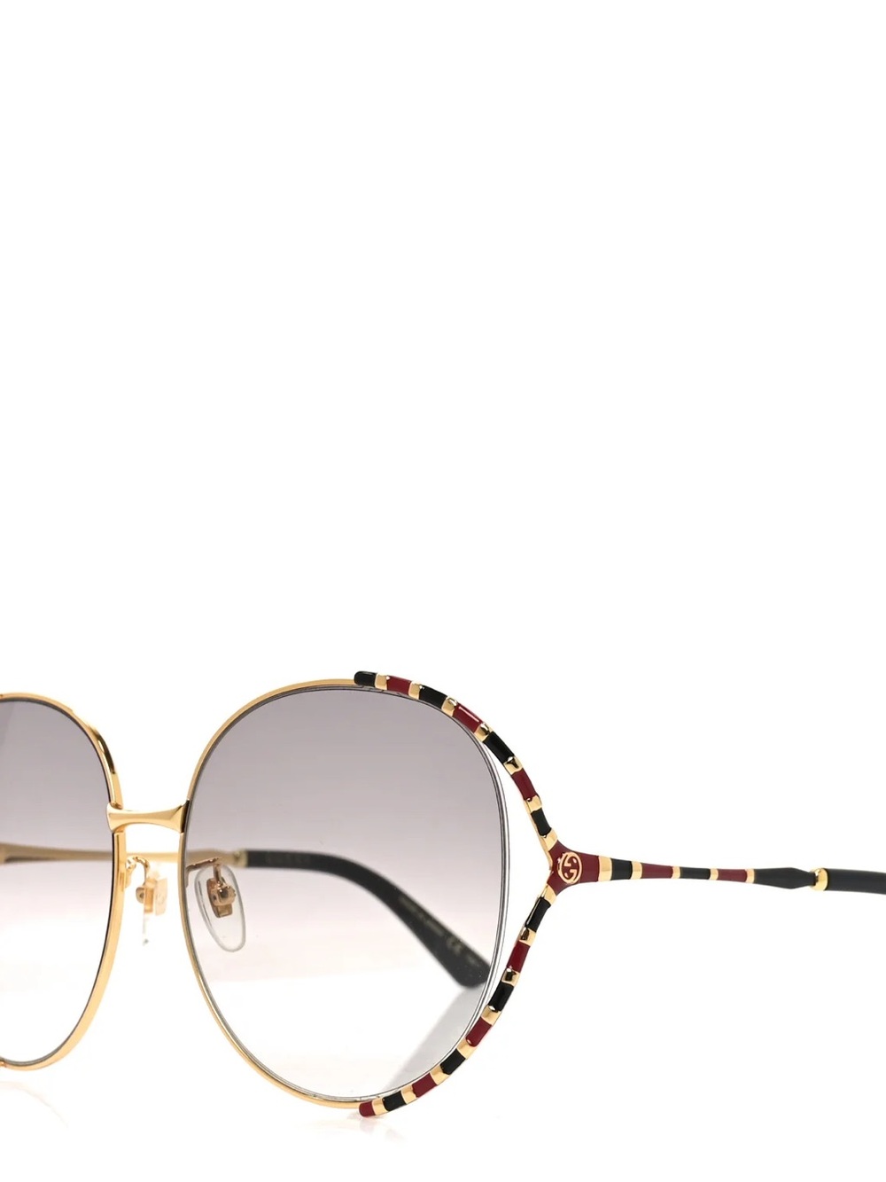 Gucci Gold Frame Sunglasses with gray Gradient Lenses - Picture 5 of 9